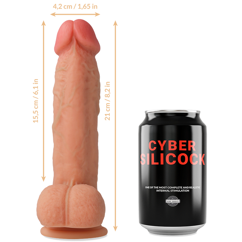 CYBER SILICOCK - ARNÉS SILICONA LIQUIDA SAUL 15.5 CM -O- 4.2 CM