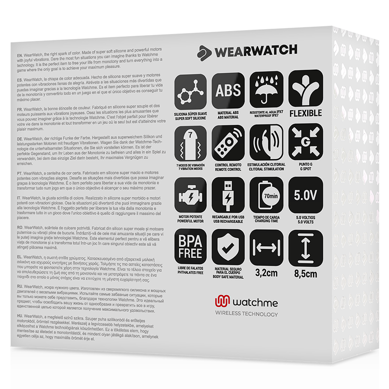 WEARWATCH - VIBRADOR DUAL TECHNOLOGY WATCHME AGUAMARINA / AZABACHE