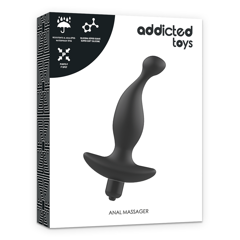 ADDICTED TOYS - MASAJEADOR ANAL CON VIBRACIÓN NEGRO MODELO 1